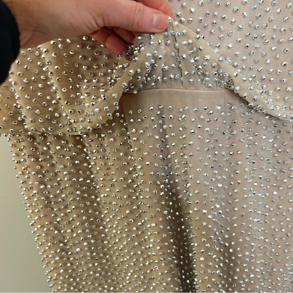 CACHE embellished nude dress, mini, sparkle size 4 - Picture 5 of 12